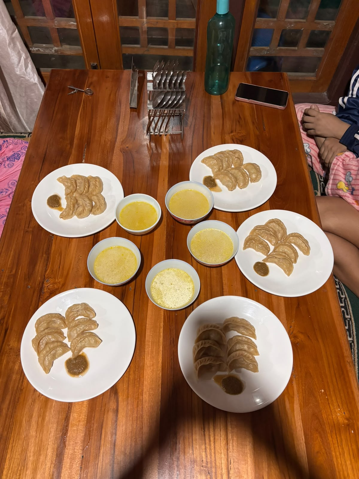 Handmade steamed momos feast