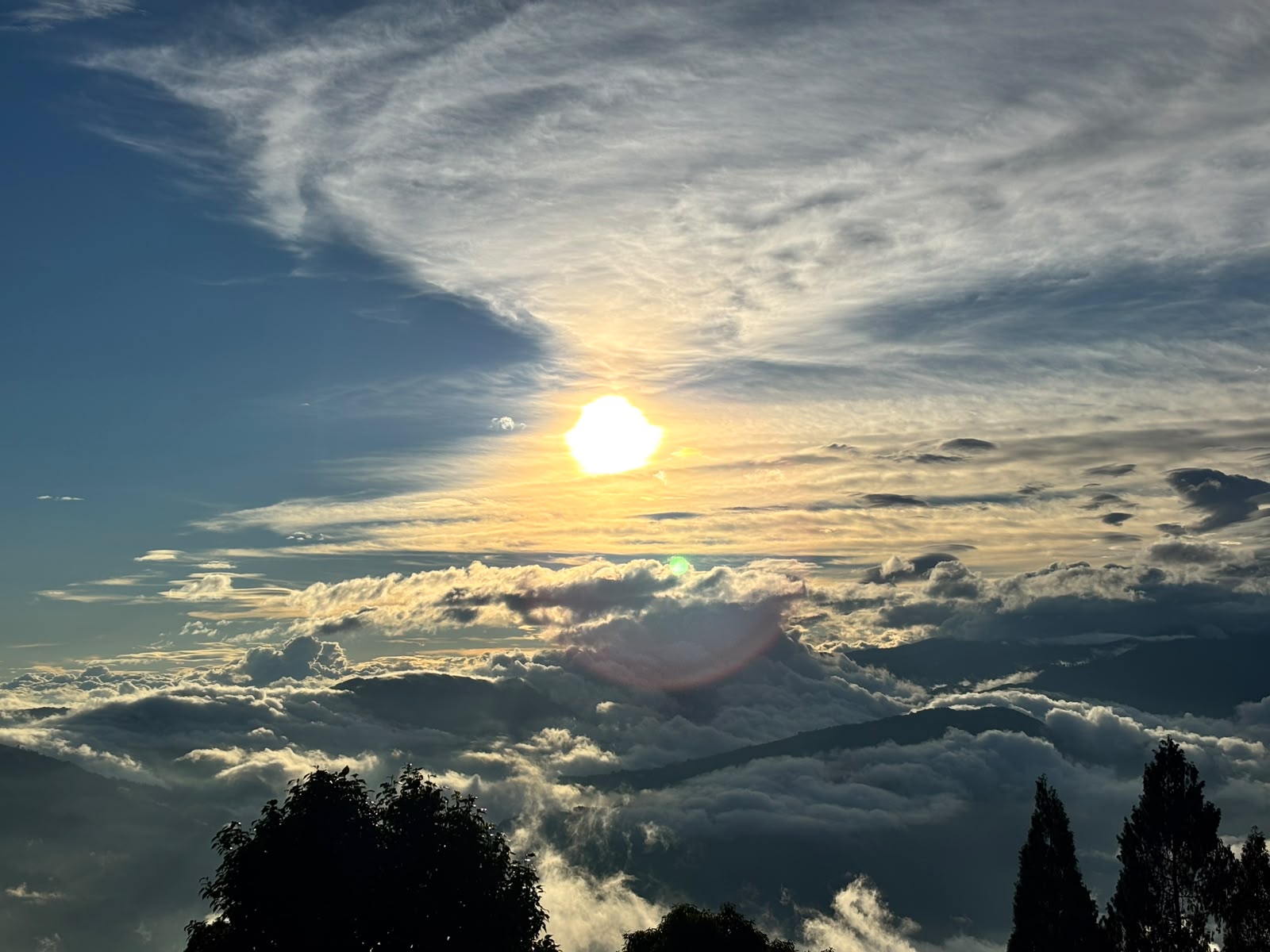 Golden Sun Halo in the Sky